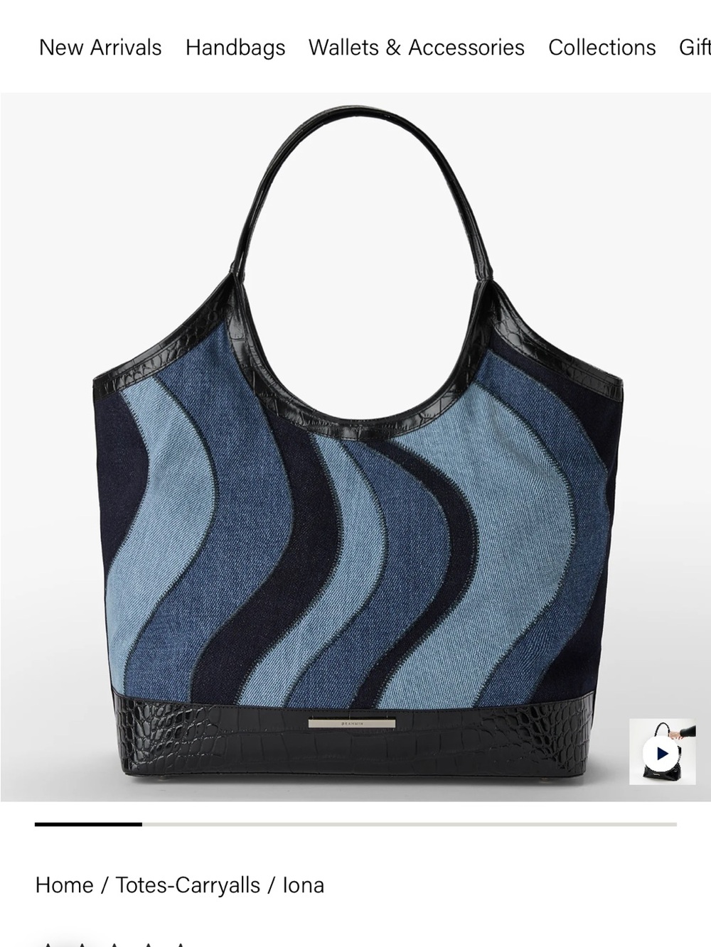 NWT Brahmin Iona Retro Blue Wave Lisbon